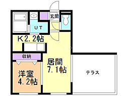グランリーオ琴似 1LDKの間取図画像