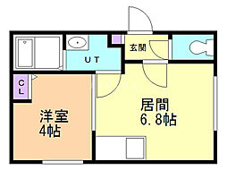 リリーベル琴似 1LDKの間取図画像