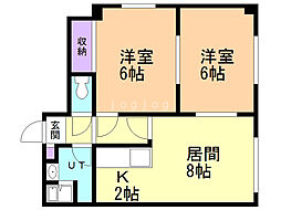 クレッシェンド 2LDKの間取図画像