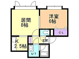 Forest1・2 1LDKの間取図画像