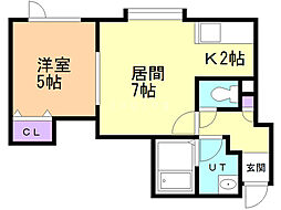 アイリバー 1LDKの間取図画像