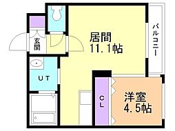 グレイス発寒 1LDKの間取図画像