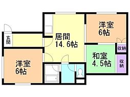 メゾンリバージ 3LDKの間取図画像