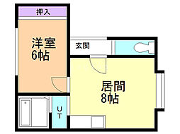 ラポール宮の沢 1LDKの間取図画像