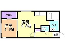 札幌市西区発寒七条11丁目マンション 1LDKの間取図画像
