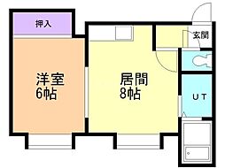 カーサZion 1LDKの間取図画像