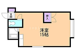 メゾンウェストヒル ワンルームの間取図画像