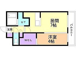 Culmination学園前 3階1LDKの間取り