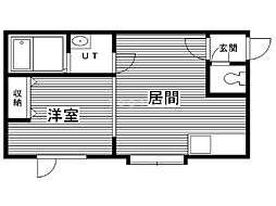 アークコート平岸3・2 3階1DKの間取り