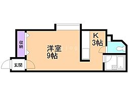 ベルゼ・エフ 1Kの間取図画像