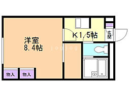 レオパレス平岸高台 1Kの間取図画像