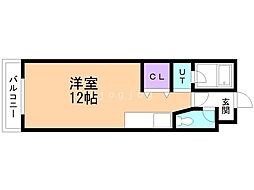 アサヒアンソレイエ ワンルームの間取図画像