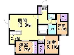 BLANC IRIS HIRAGISHI(ブランイリスヒラギシ) 3LDKの間取図画像