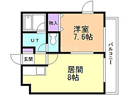 カンパーナ平岸 1LDKの間取図画像