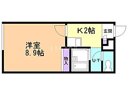 レオパレスグラッツェ 1Kの間取図画像