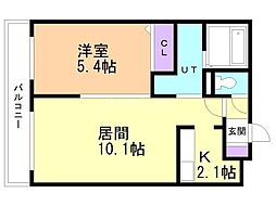 チェリーヒルズ 1LDKの間取図画像