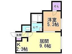 サンシャイン平岸 1LDKの間取図画像