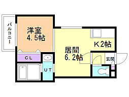 フォートレス澄川 1LDKの間取図画像