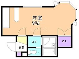ミモザハウス ワンルームの間取図画像