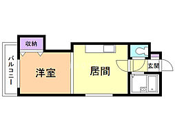 エスポアール平岸 1DKの間取図画像