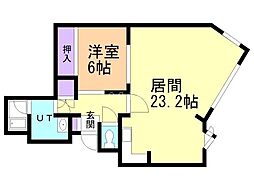 西岡サンマウンテンシャトー29 1LDKの間取図画像