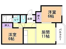 ノースランド.桑島 2LDKの間取図画像