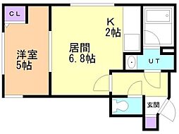 グラーサ豊園通 1LDKの間取図画像
