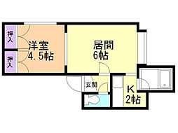 グローリィマンション 1LDKの間取図画像
