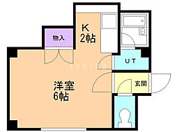 ソシアルビレッヂ 1DKの間取図画像