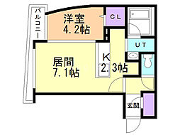 BELLALUCE水車町 1LDKの間取図画像