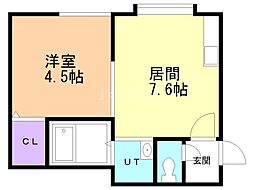 プロスペリティ 1DKの間取図画像