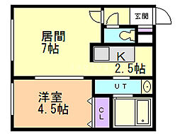 カエサル平岸 1LDKの間取図画像