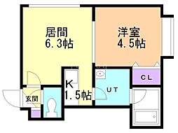 アビタシオンボナール 1LDKの間取図画像