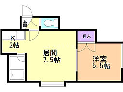 クヴァルチーラ5・3 1LDKの間取図画像