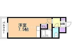 リバーサイドヒルズ ワンルームの間取図画像