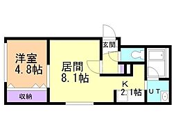 アズール5 1LDKの間取図画像