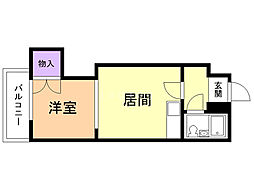 ハイツビバリーヒルズ 1DKの間取図画像