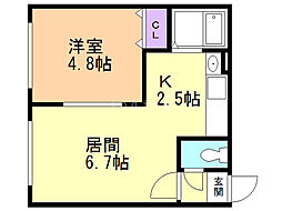 ラーナ平岸 1LDKの間取図画像