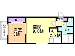 Vieira月寒 1LDKの間取図画像