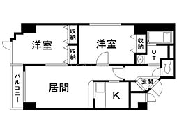 ペルドゥエープス美園 2LDKの間取図画像