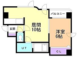 メゾン北辰 1LDKの間取図画像