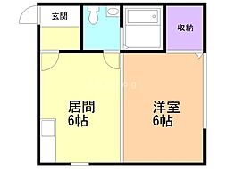 サンピア福住2-3 1DKの間取図画像