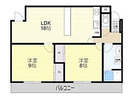 大阪府豊中市利倉西１丁目（賃貸マンション2LDK・3階・74.00㎡） その2