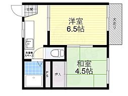 阪急千里線 関大前駅 徒歩12分の賃貸アパート 1階2Kの間取り