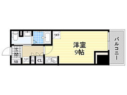 Osaka Metro御堂筋線 江坂駅 徒歩5分の賃貸マンション 10階ワンルームの間取り