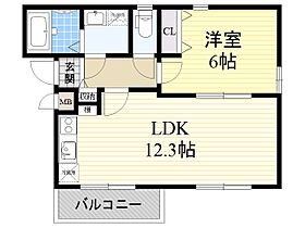 大阪府箕面市半町４丁目2番37号（賃貸アパート1LDK・3階・40.44㎡） その2