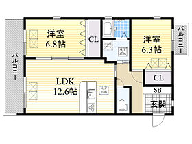 大阪府豊中市桜の町４丁目（賃貸マンション2LDK・1階・60.78㎡） その2