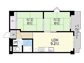 ハイツ北之防  ｜ 大阪府豊中市南桜塚４丁目（賃貸マンション2LDK・4階・45.76㎡） その2