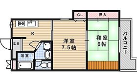 大阪府豊中市待兼山町（賃貸マンション2K・2階・37.08㎡） その2