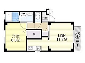 大阪府豊中市北桜塚４丁目（賃貸マンション1LDK・3階・41.49㎡） その2